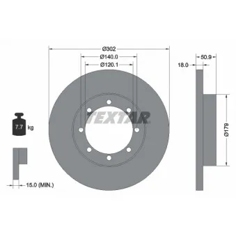 Jeu de 2 disques de frein arrière TEXTAR 92230803