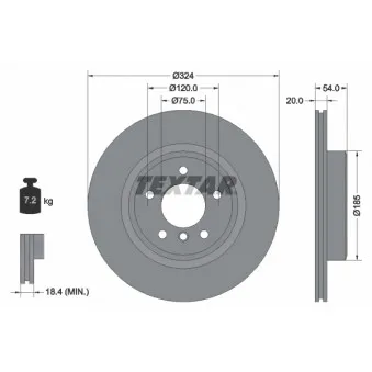 Jeu de 2 disques de frein arrière TEXTAR 92231103