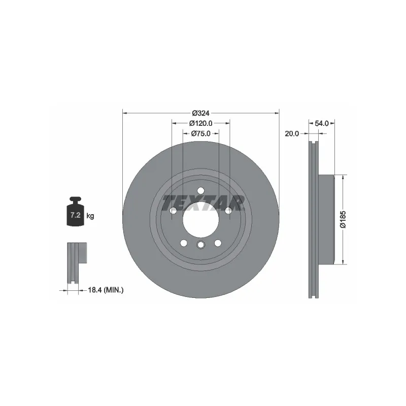 Jeu de 2 disques de frein arrière TEXTAR 92231103