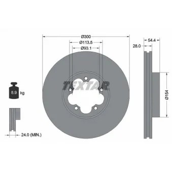 Jeu de 2 disques de frein avant TEXTAR 92231500