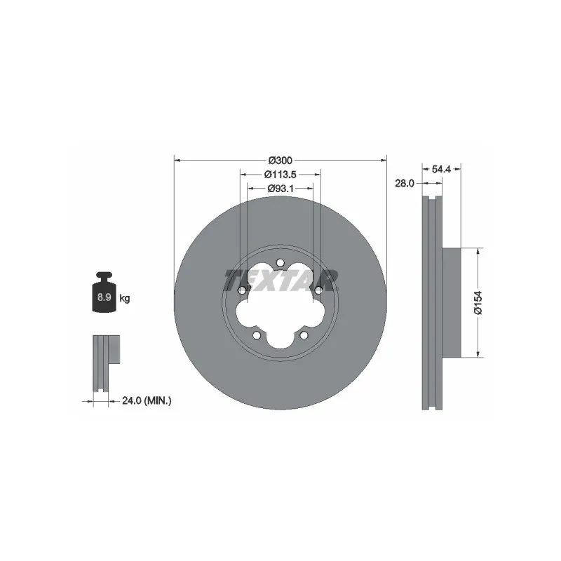 Jeu de 2 disques de frein avant TEXTAR 92231500