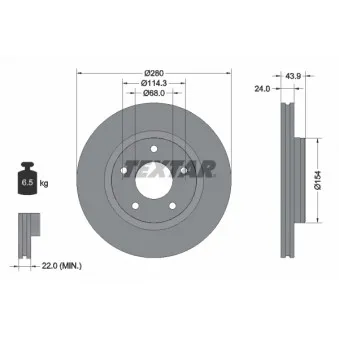 Jeu de 2 disques de frein avant TEXTAR 92232203