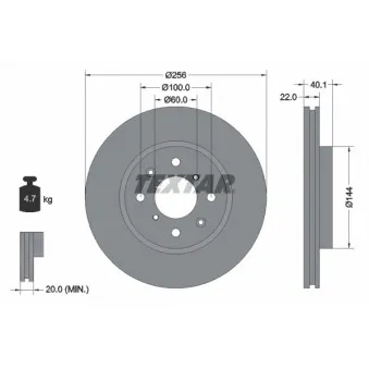 Jeu de 2 disques de frein avant TEXTAR 92232803