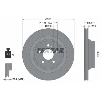 Jeu de 2 disques de frein arrière TEXTAR 92233705