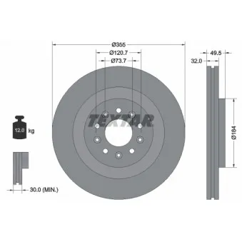 Jeu de 2 disques de frein avant TEXTAR