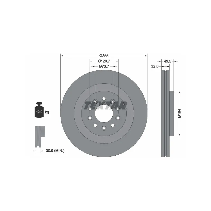 Jeu de 2 disques de frein avant TEXTAR 92234603