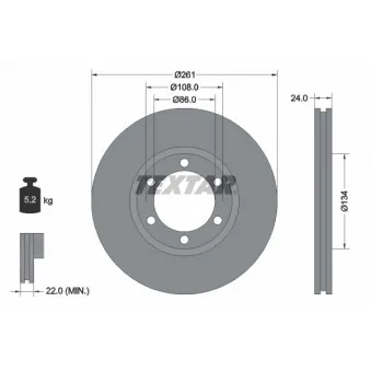 Jeu de 2 disques de frein avant TEXTAR 92234700