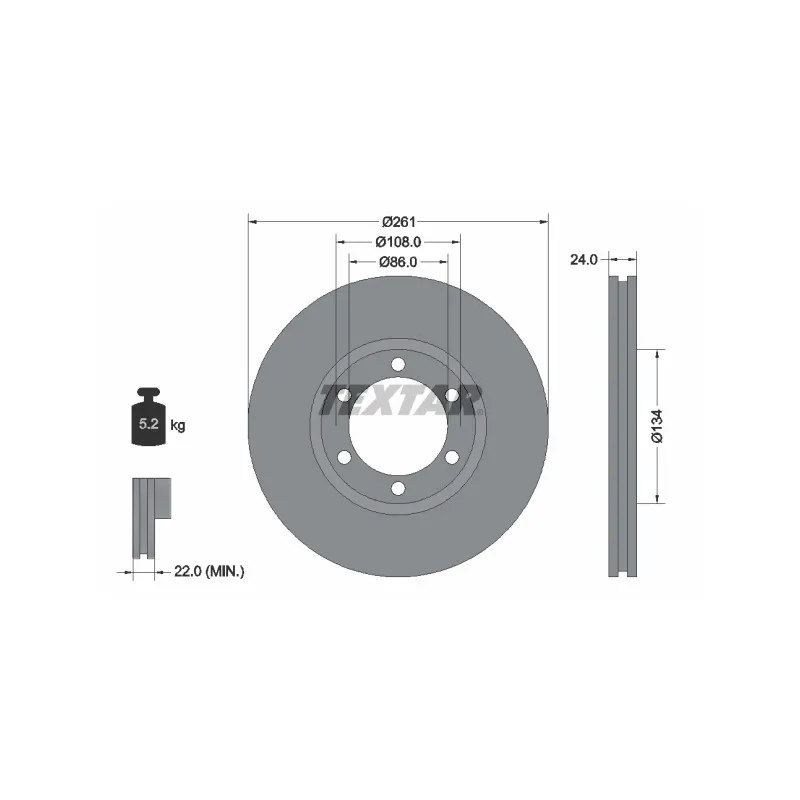 Jeu de 2 disques de frein avant TEXTAR 92234700