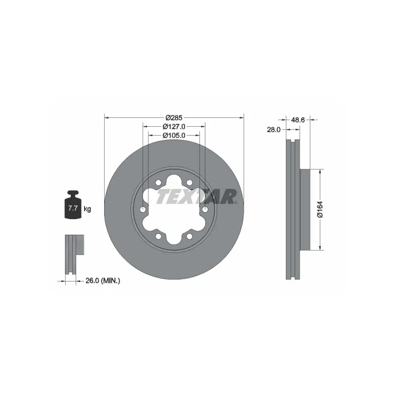 Jeu de 2 disques de frein avant TEXTAR 92234900