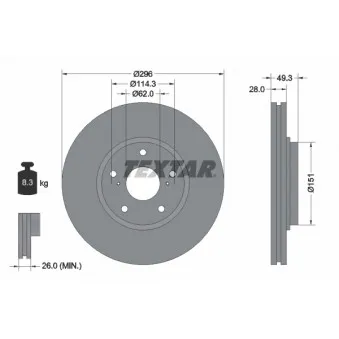 Jeu de 2 disques de frein avant TEXTAR 92235200