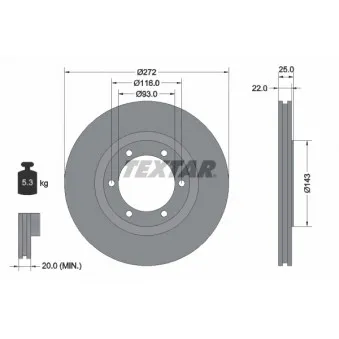 Jeu de 2 disques de frein avant TEXTAR 92235800
