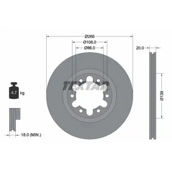 Jeu de 2 disques de frein avant TEXTAR 92235900