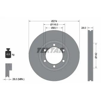 Jeu de 2 disques de frein avant TEXTAR 92236200
