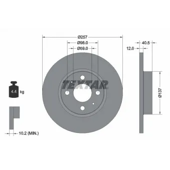 Jeu de 2 disques de frein avant TEXTAR 92236703