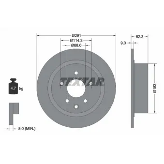 Jeu de 2 disques de frein arrière TEXTAR