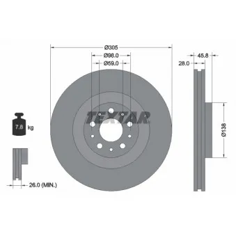 Jeu de 2 disques de frein avant TEXTAR