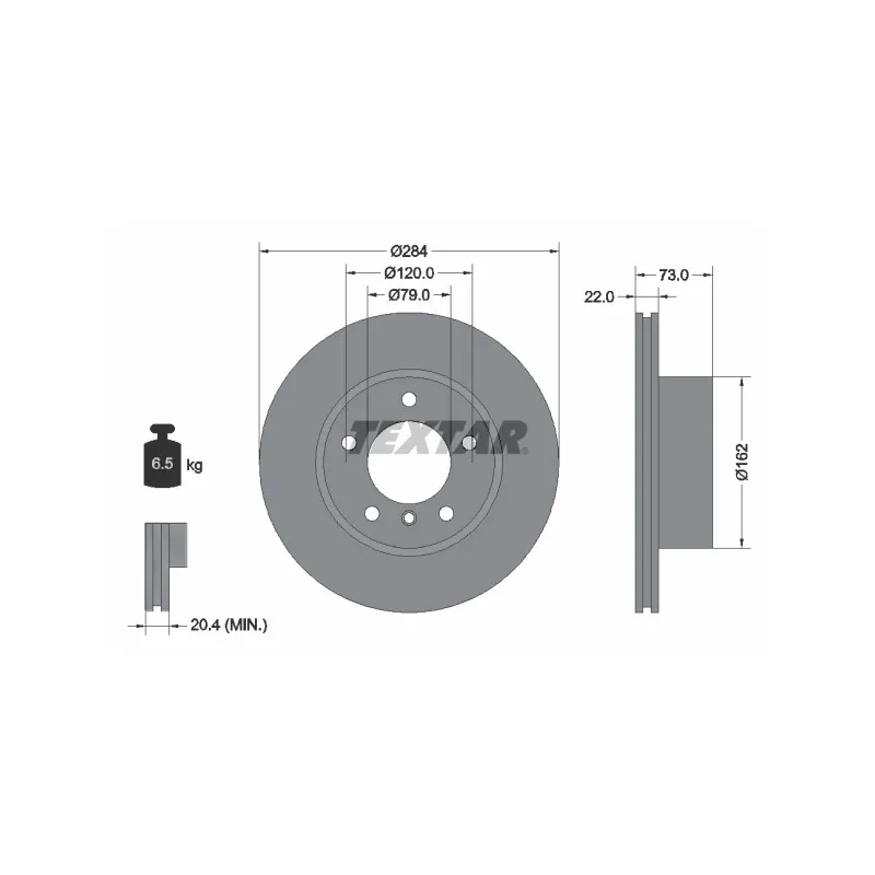 Jeu de 2 disques de frein avant TEXTAR 92238403