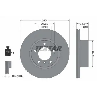 Jeu de 2 disques de frein avant TEXTAR 92238505