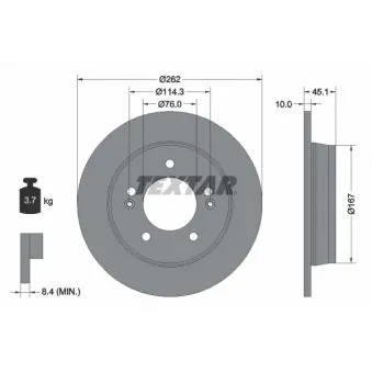 Jeu de 2 disques de frein arrière TEXTAR 92240003