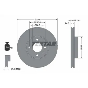 Jeu de 2 disques de frein avant TEXTAR