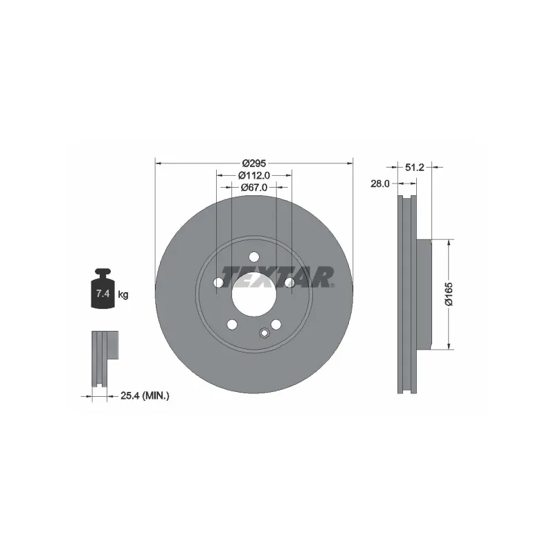 Jeu de 2 disques de frein avant TEXTAR 92241603