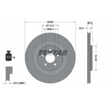 Jeu de 2 disques de frein arrière TEXTAR