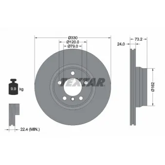 Jeu de 2 disques de frein avant TEXTAR 92242005