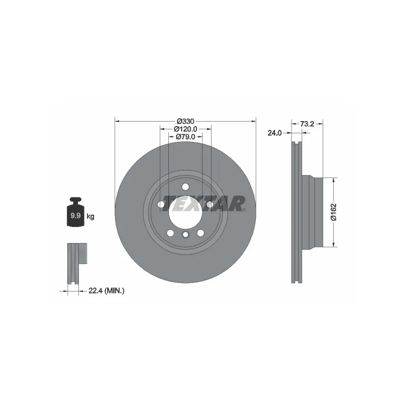 Jeu de 2 disques de frein avant TEXTAR 92242005
