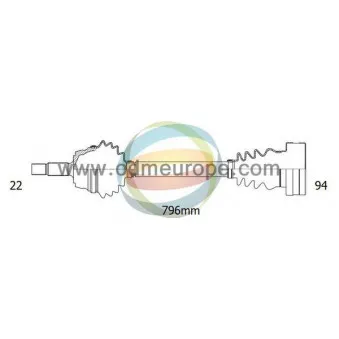 Arbre de transmission ODM-MULTIPARTS 18-212140