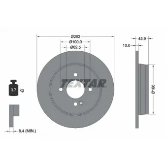Jeu de 2 disques de frein arrière TEXTAR 92242203
