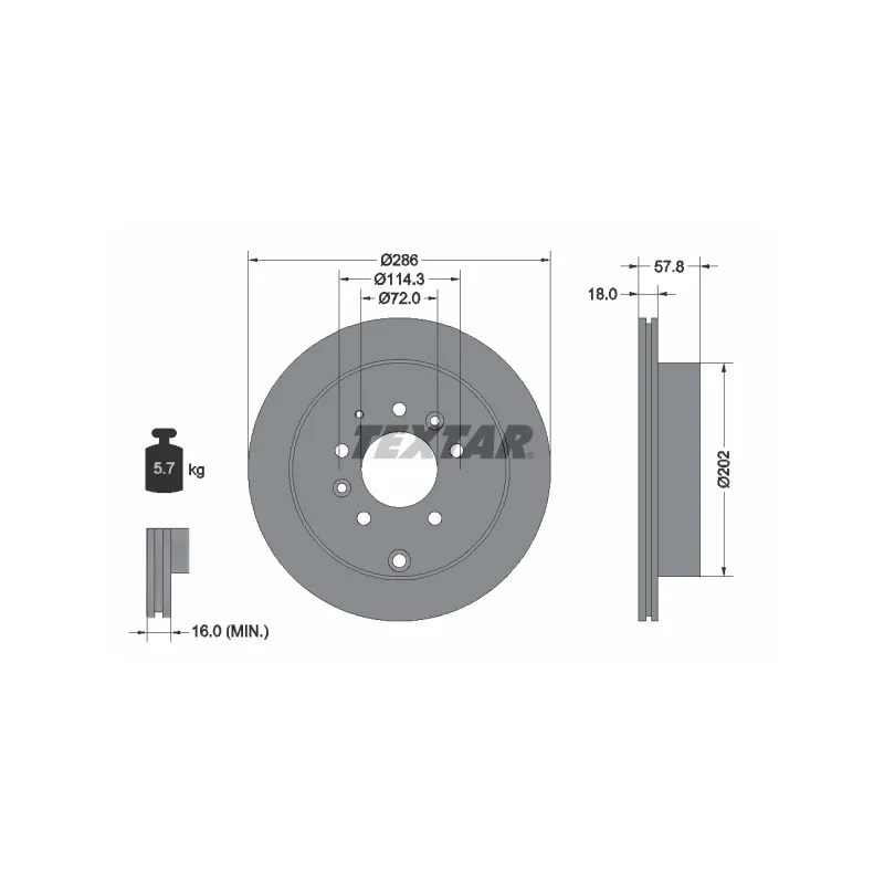 Jeu de 2 disques de frein arrière TEXTAR 92242803