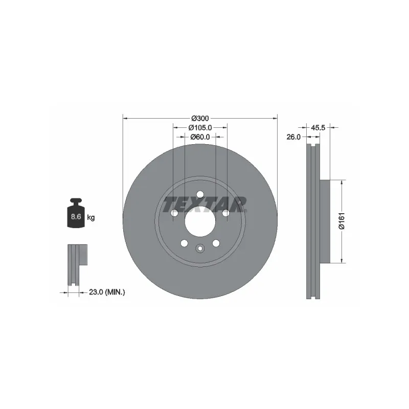 Jeu de 2 disques de frein avant TEXTAR 92243303