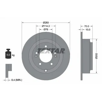 Jeu de 2 disques de frein arrière TEXTAR