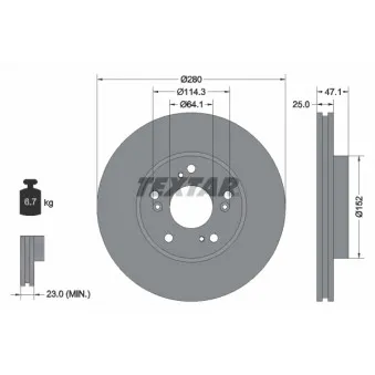 Jeu de 2 disques de frein avant TEXTAR 92252503