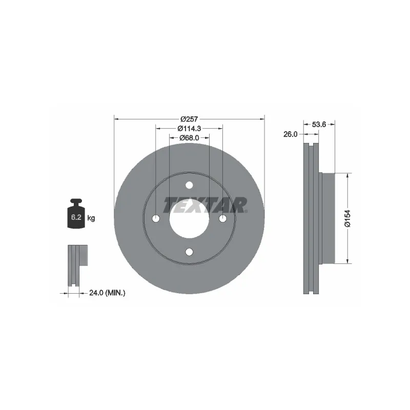 Jeu de 2 disques de frein avant TEXTAR 92253103