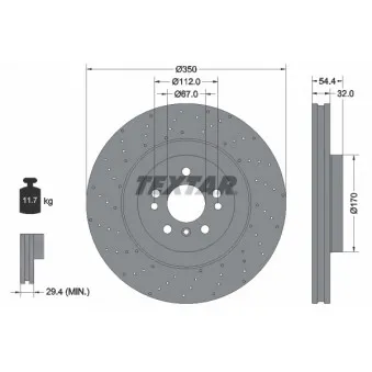 Jeu de 2 disques de frein avant TEXTAR 92254405