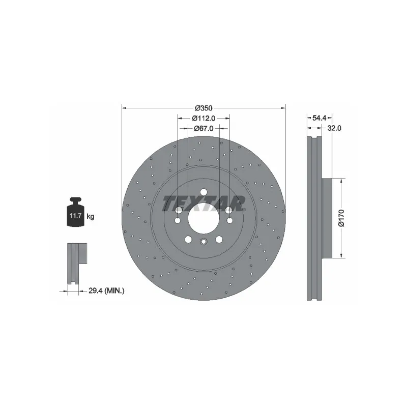 Jeu de 2 disques de frein avant TEXTAR 92254405
