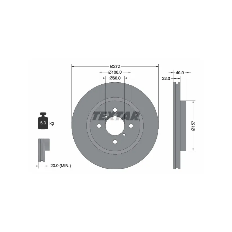 Jeu de 2 disques de frein avant TEXTAR 92255303