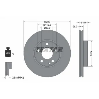 Jeu de 2 disques de frein avant TEXTAR 92257005