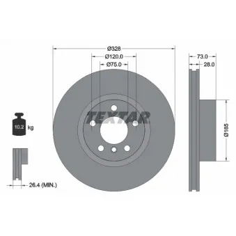 Jeu de 2 disques de frein avant TEXTAR 92257105