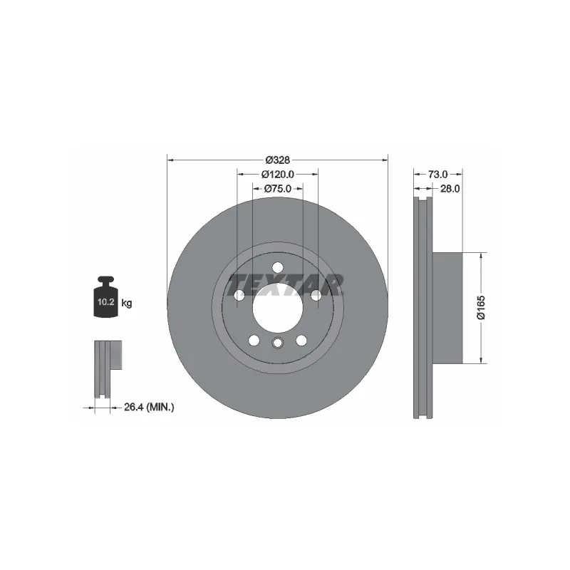 Jeu de 2 disques de frein avant TEXTAR 92257105