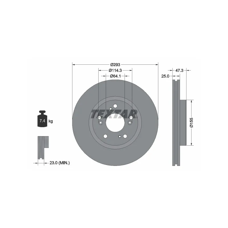 Jeu de 2 disques de frein avant TEXTAR 92257303