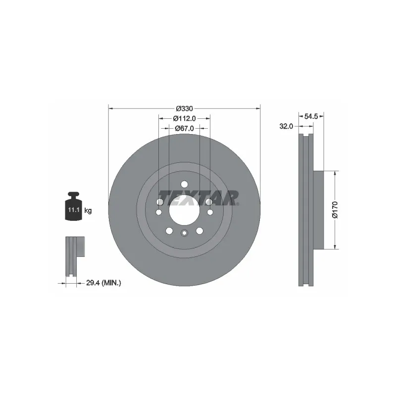 Jeu de 2 disques de frein avant TEXTAR 92260405