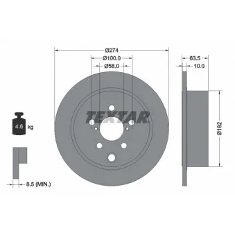 Jeu de 2 disques de frein arrière TEXTAR