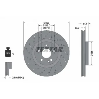 Jeu de 2 disques de frein avant TEXTAR 92262105
