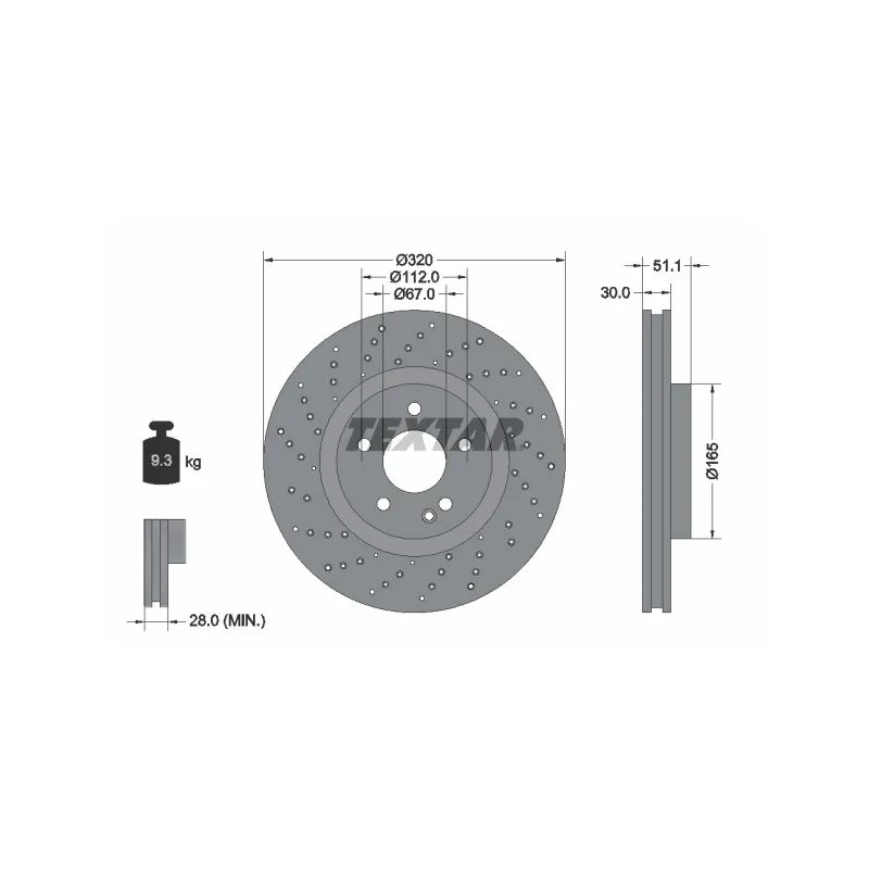 Jeu de 2 disques de frein avant TEXTAR 92262105