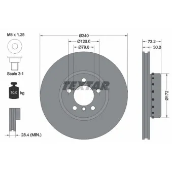 Jeu de 2 disques de frein avant TEXTAR 92264925