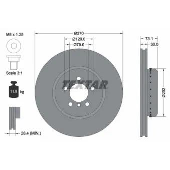 Jeu de 2 disques de frein avant TEXTAR 92265325