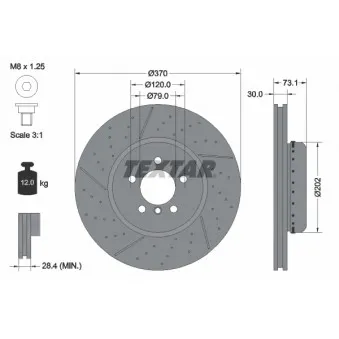 Jeu de 2 disques de frein avant TEXTAR 92265425