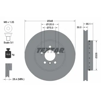 Jeu de 2 disques de frein avant TEXTAR 92265725